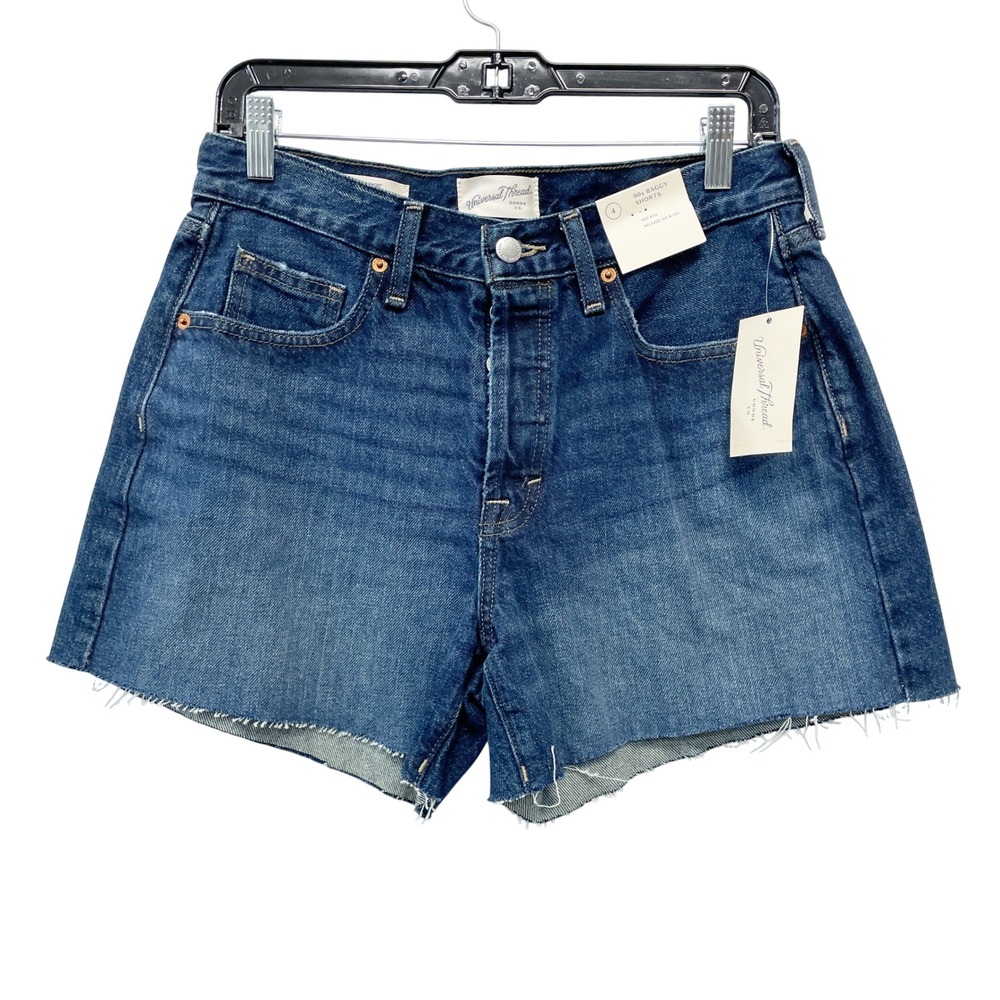 Universal Thread Women's Blue 90s Baggy Raw Hem Denim Jean Shorts Size 4 - Picture 2 of 7